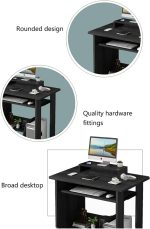 ALISENED Home Office Computer Desk with Monitor Stand Keyboard Tray, 29.5 Inch Study Writing Desk Small PC Laptop Table with Storage Shelves, Modern Workstation for Small Spaces Save Space - Image 6